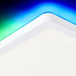 Plafonnier Brilliant Saltery LED Blanc, 1 lumière, Télécommandes, Changeur de couleurs