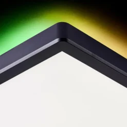 Plafonnier Brilliant Saltery LED Noir, Blanc, 1 lumière, Télécommandes, Changeur de couleurs