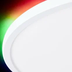 Plafonnier Brilliant Saltery LED Blanc, 1 lumière, Télécommandes, Changeur de couleurs