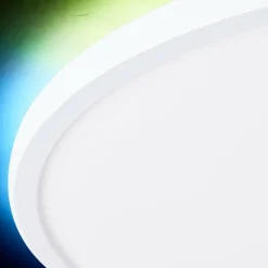 Plafonnier Brilliant Saltery LED Blanc, 1 lumière, Télécommandes, Changeur de couleurs