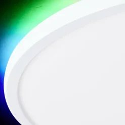 Plafonnier Brilliant Saltery LED Blanc, 1 lumière, Télécommandes, Changeur de couleurs