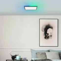 Plafonnier Brilliant Saltery LED Blanc, 1 lumière, Télécommandes, Changeur de couleurs