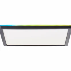 Plafonnier Brilliant Saltery LED Blanc, 1 lumière, Télécommandes, Changeur de couleurs