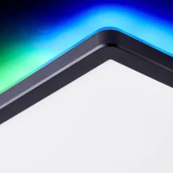 Plafonnier Brilliant Saltery LED Blanc, 1 lumière, Télécommandes, Changeur de couleurs