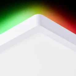 Plafonnier Brilliant Saltery LED Blanc, 1 lumière, Télécommandes, Changeur de couleurs