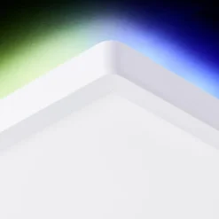 Plafonnier Brilliant Saltery LED Blanc, 1 lumière, Télécommandes, Changeur de couleurs