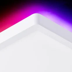 Plafonnier Brilliant Saltery LED Blanc, 1 lumière, Télécommandes, Changeur de couleurs