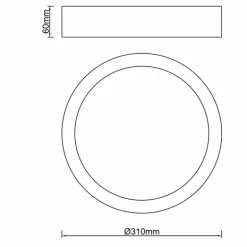 Plafonnier Brilliant Sandros Noir, 2 lumières