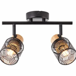 Plafonnier Brilliant Santy Noir, 2 lumières