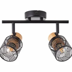 Plafonnier Brilliant Santy Noir, 2 lumières