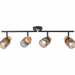 Plafonnier Brilliant Santy Noir, 4 lumières