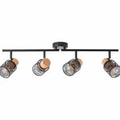 Plafonnier Brilliant Santy Noir, 4 lumières