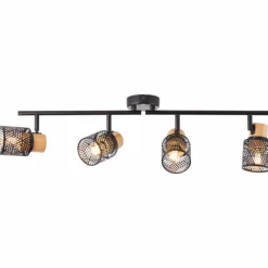 Plafonnier Brilliant Santy Noir, 4 lumières