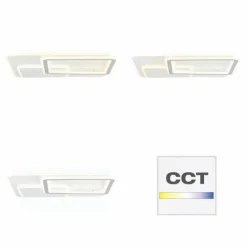 Plafonnier Brilliant Savare LED Gris, Blanc, 1 lumière, Télécommandes