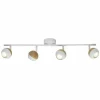 Plafonnier Brilliant Scan LED Bois clair, Blanc, 4 lumières