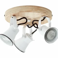 Plafonnier Brilliant Seed Bois clair, Blanc, 3 lumières