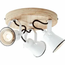 Plafonnier Brilliant Seed Bois clair, Blanc, 3 lumières