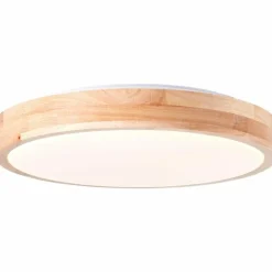 Plafonnier Brilliant Slimline LED Bois clair, Blanc, 1 lumière