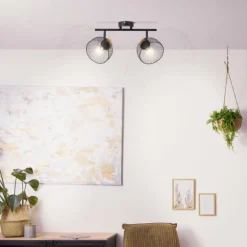 Plafonnier Brilliant Thuy Noir, 2 lumières