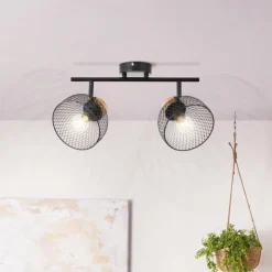 Plafonnier Brilliant Thuy Noir, 2 lumières