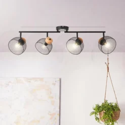 Plafonnier Brilliant Thuy Noir, 4 lumières