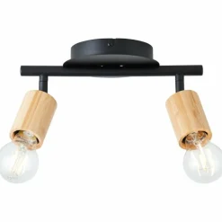 Plafonnier Brilliant Tiffany Écru, Noir, 2 lumières