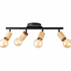 Plafonnier Brilliant Tiffany Écru, Noir, 4 lumières