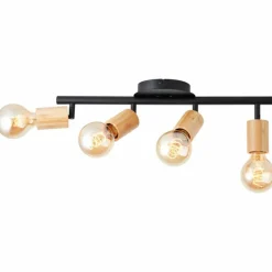 Plafonnier Brilliant Tiffany Écru, Noir, 4 lumières