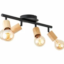 Plafonnier Brilliant Tiffany Écru, Noir, 4 lumières