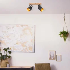 Plafonnier Brilliant Tronte Écru, 2 lumières