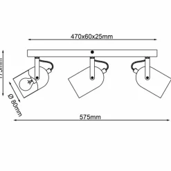 Plafonnier Brilliant Tronte Écru, 3 lumières
