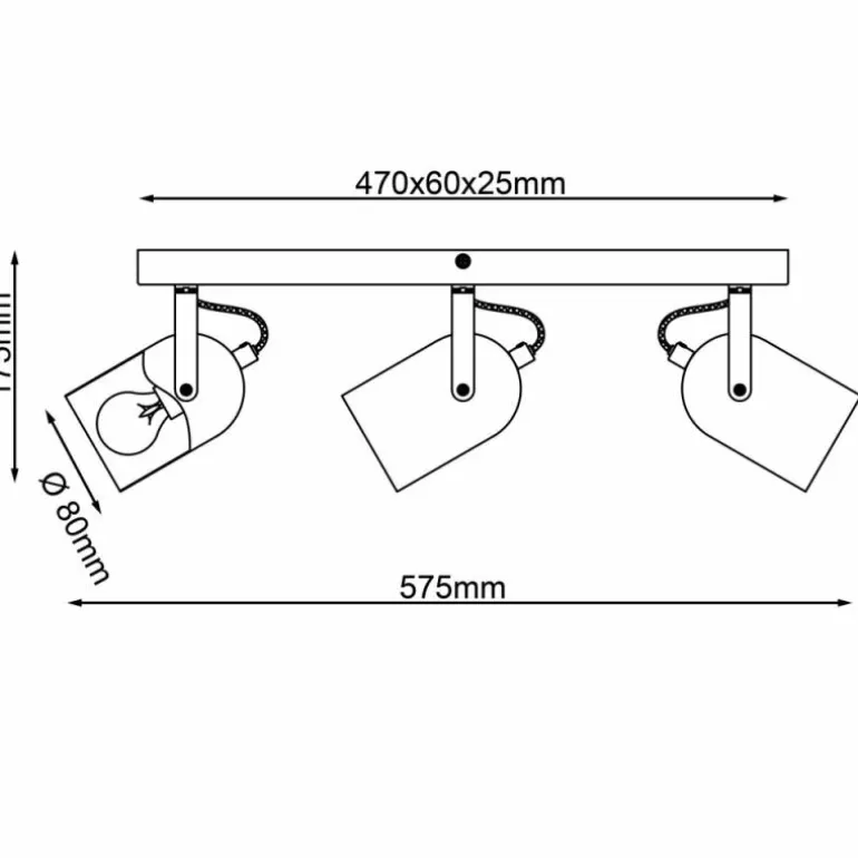 Plafonnier Brilliant Tronte Écru, 3 lumières