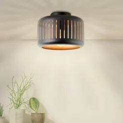 Plafonnier Brilliant Tyas Noir, 1 lumière