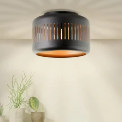 Plafonnier Brilliant Tyas Noir, 1 lumière