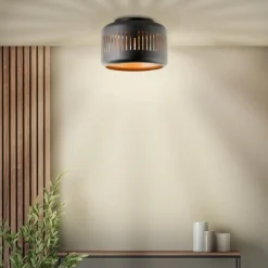 Plafonnier Brilliant Tyas Noir, 1 lumière