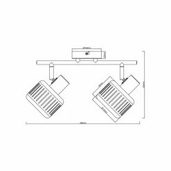 Plafonnier Brilliant Tyas Noir, 2 lumières