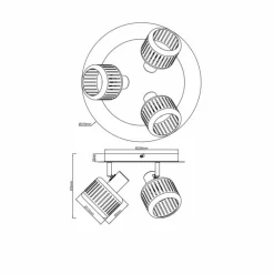 Plafonnier Brilliant Tyas Noir, 3 lumières