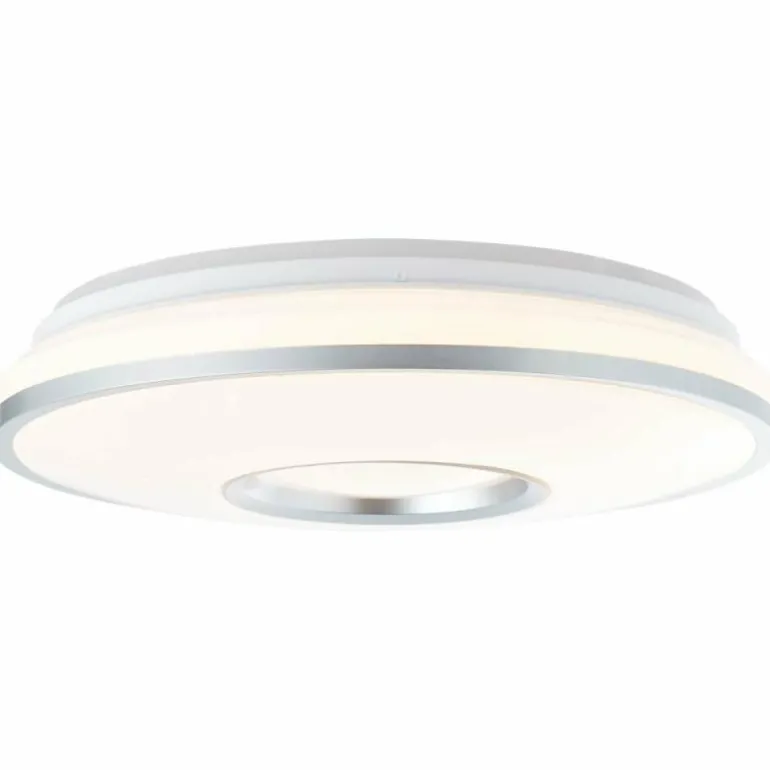 Plafonnier Brilliant Visitation LED Argenté, 1 lumière, Télécommandes, Changeur de couleurs