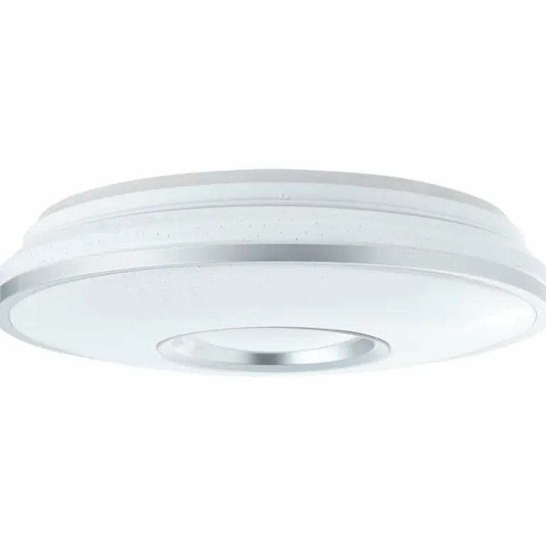 Plafonnier Brilliant Visitation LED Argenté, 1 lumière, Télécommandes, Changeur de couleurs