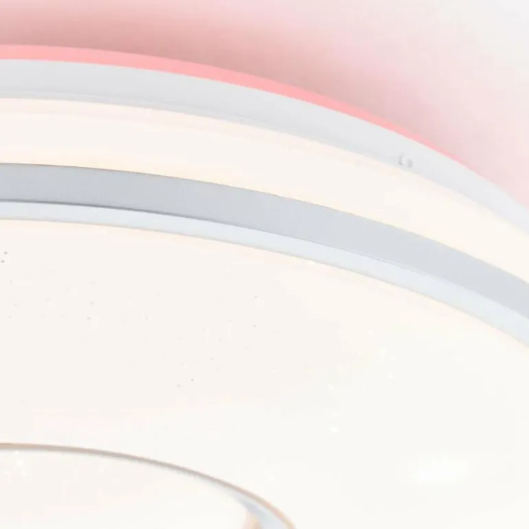 Plafonnier Brilliant Visitation LED Argenté, 1 lumière, Télécommandes, Changeur de couleurs