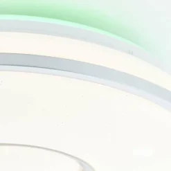 Plafonnier Brilliant Visitation LED Argenté, 1 lumière, Télécommandes, Changeur de couleurs