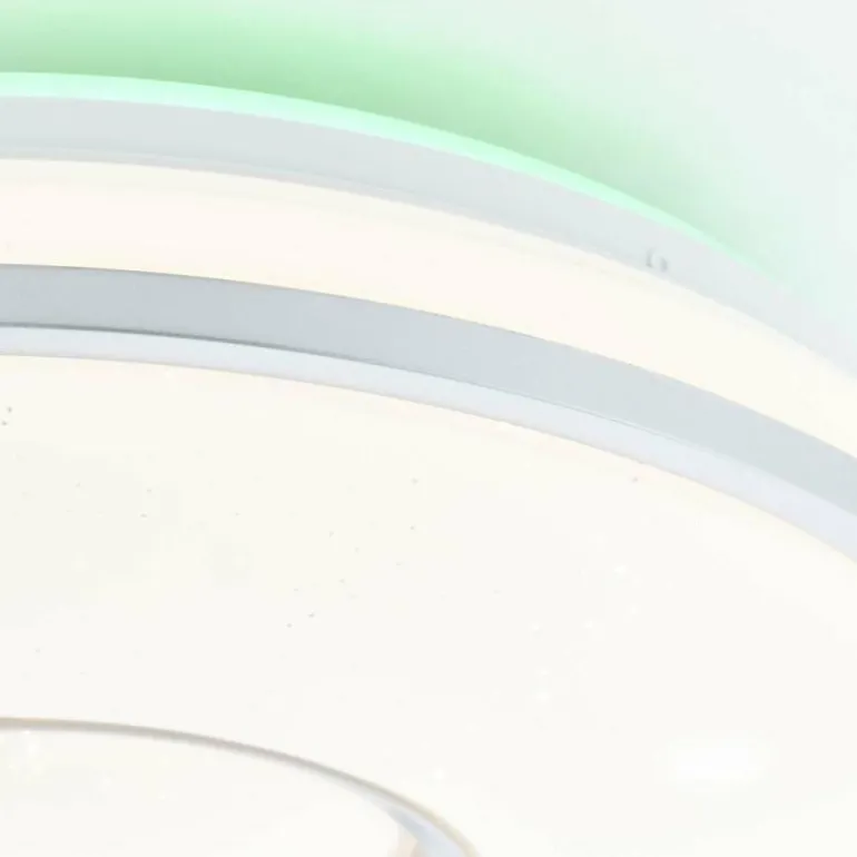 Plafonnier Brilliant Visitation LED Argenté, 1 lumière, Télécommandes, Changeur de couleurs