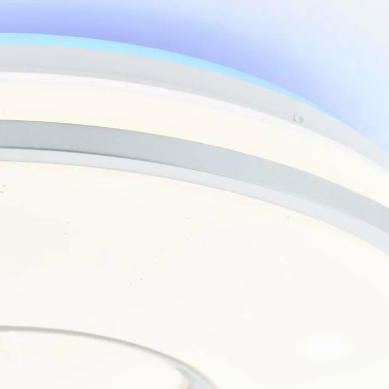 Plafonnier Brilliant Visitation LED Argenté, 1 lumière, Télécommandes, Changeur de couleurs