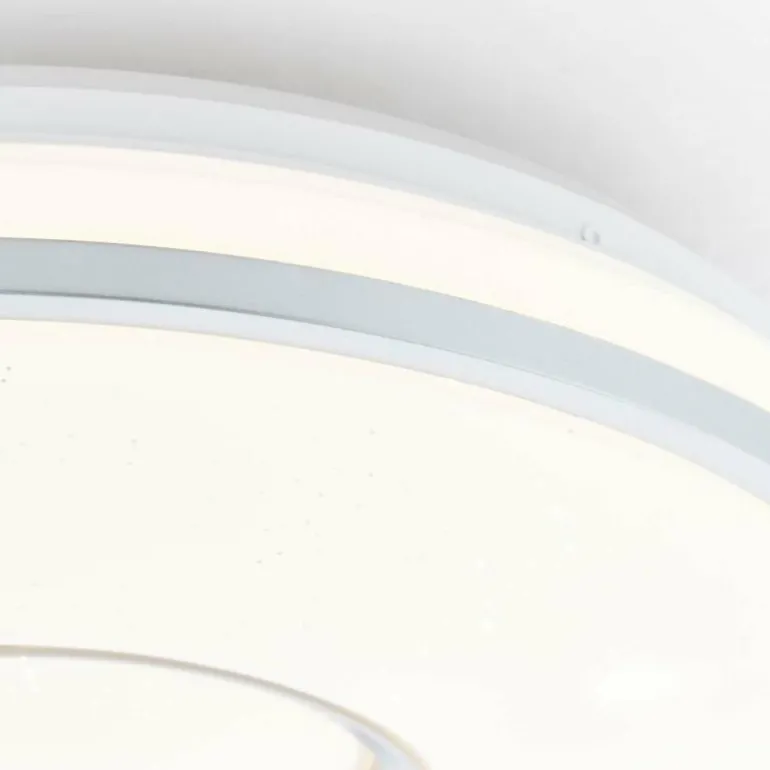 Plafonnier Brilliant Visitation LED Argenté, 1 lumière, Télécommandes, Changeur de couleurs