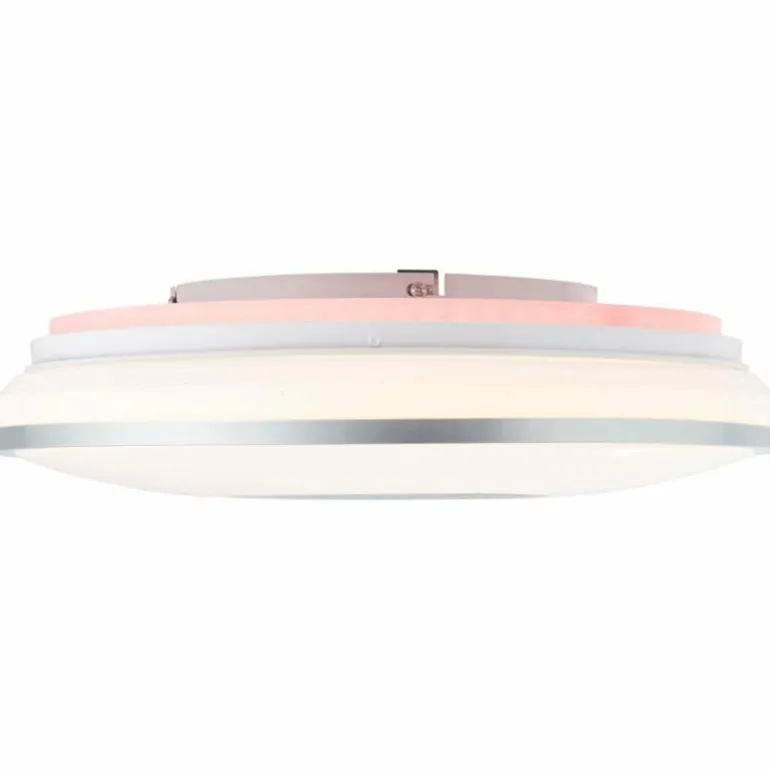 Plafonnier Brilliant Visitation LED Argenté, 1 lumière, Télécommandes, Changeur de couleurs