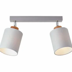 Plafonnier Brilliant Vonnie Gris, Bois clair, 2 lumières