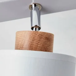 Plafonnier Brilliant Vonnie Gris, Bois clair, 4 lumières