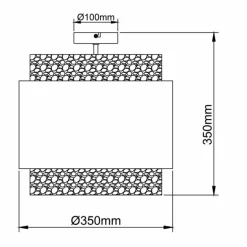 Plafonnier Brilliant Waterlilly Noir, 2 lumières