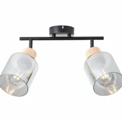 Plafonnier Brilliant Weald Noir, 2 lumières