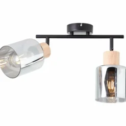 Plafonnier Brilliant Weald Noir, 2 lumières